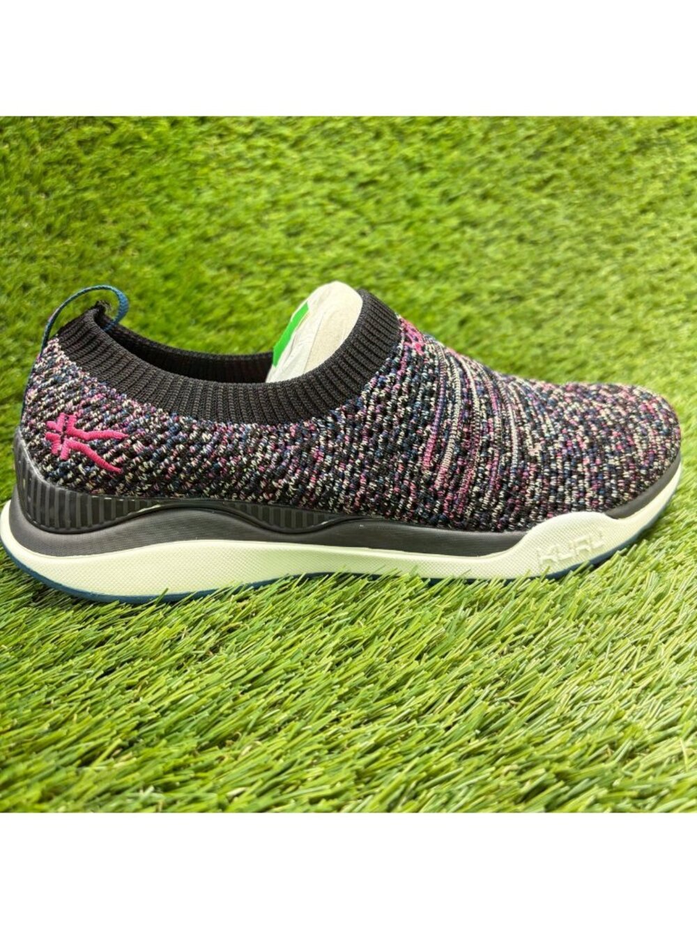 Kuru Stride Womens Size 7 Black Purple Athletic Walking Slip On Shoes Sneakers